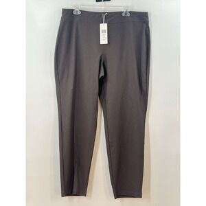 Eileen Fisher Slim Ankle Stretch Pants Rye Brown XL F2TK1-P0696M New